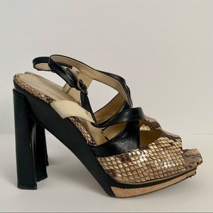 Costume National Snakeskin Sling Back High Heel